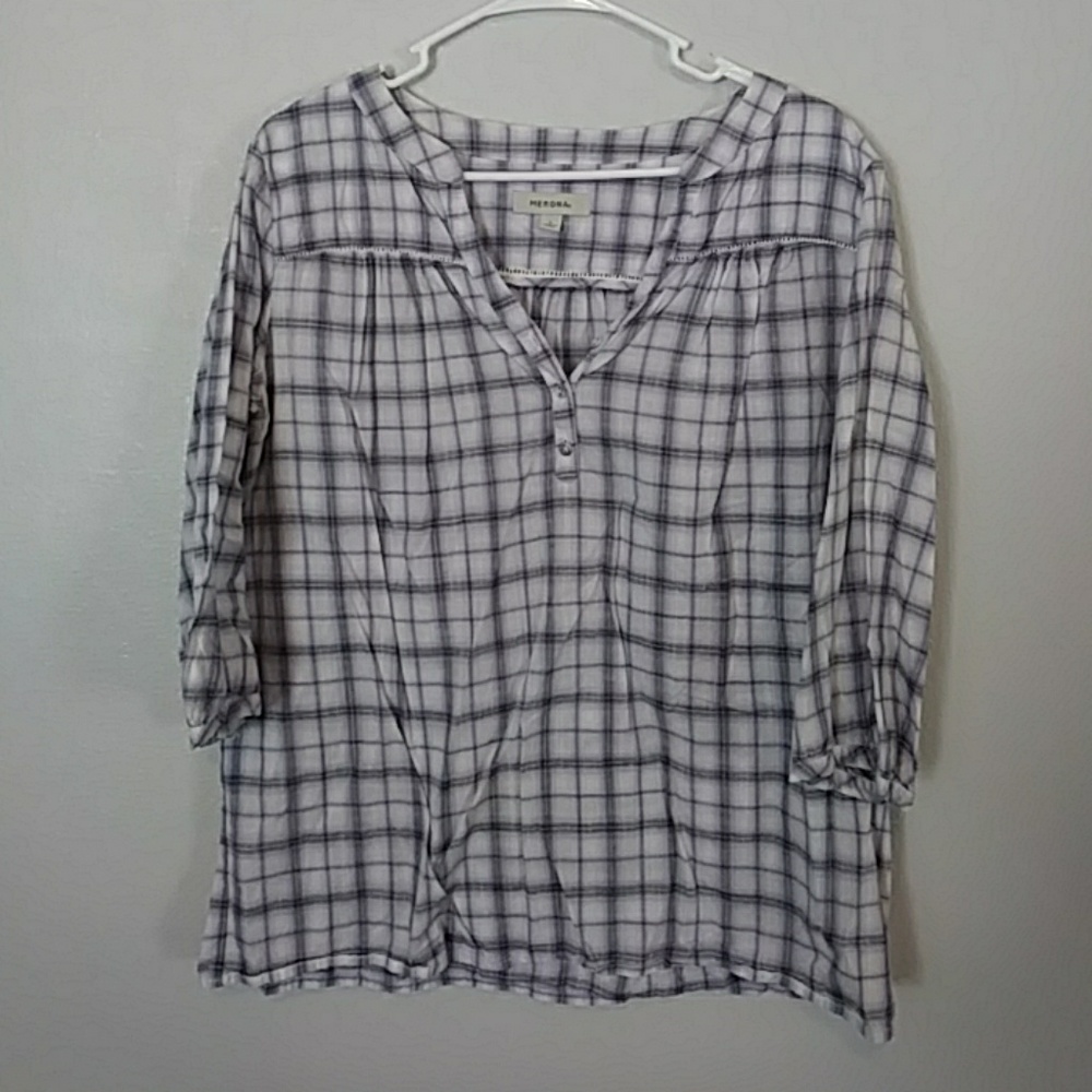 5/$20🌹Merona plaid 3/4 sleeve top
